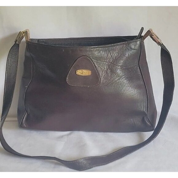 Max Chaoul Couture Purse Vintage Leather Brown Shoulder Handbag Velvet Lining - Picture 1 of 16